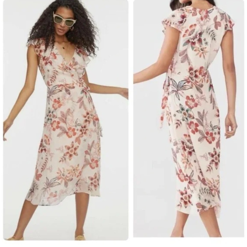 Sanctuary Jolynn Floral Faux Wrap Midi Dress NWT 14 - Picture 2 of 12